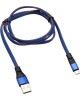 Дата-кабель REXANT (18-1163) Кабель REXANT USB-microUSB 1 м, плоский провод, синяя джинсовая оплетка