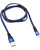 Дата-кабель REXANT (18-1163) Кабель REXANT USB-microUSB 1 м, плоский провод, синяя джинсовая оплетка
