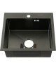 Кухонная мойка GFFRANK 50502G Мойка врезная 50х50 см цвет графит, толщина 2,0 х 0,6 мм, глубина 200 мм + большой сифон с переливом