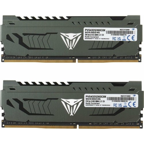 PATRIOT Память DDR4 2x16GB 3600MHz PVS432G360C8K Viper Steel RTL Gaming PC4-28800 CL18 DIMM 288-pin 1.35В single rank с радиатором Ret PATRIOT Память DDR4 2x16GB 3600MHz PVS432G360C8K Viper Steel RTL Gaming PC4-28800 CL18 DIMM 288-pin 1.35В single rank с радиатором Ret