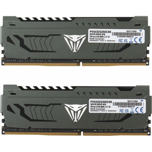 PATRIOT Память DDR4 2x16GB 3600MHz PVS432G360C8K Viper Steel RTL Gaming PC4-28800 CL18 DIMM 288-pin 1.35В single rank с радиатором Ret PATRIOT Память DDR4 2x16GB 3600MHz PVS432G360C8K Viper Steel RTL Gaming PC4-28800 CL18 DIMM 288-pin 1.35В single rank с радиатором Ret