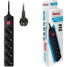 Сетевой фильтр BURO 500SH-3-B 3м 5 розеток черный