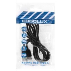Кабель ERGOLUX (15089) ELX-CDC02P-C02 USB-Type C 1м черный