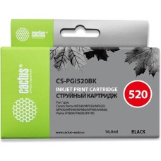 CACTUS Картридж струйный CS-PGI520BK черный пигментный (16мл) для Canon Pixma MP540/MP550/MP620/MP630/MP640/MP660/MP980/MP990/MX860/iP3600/iP4600/iP4700