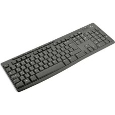 LOGITECH Клавиатура K270, USB, Радиоканал, с гравировкой, черный + белый [920-003058]