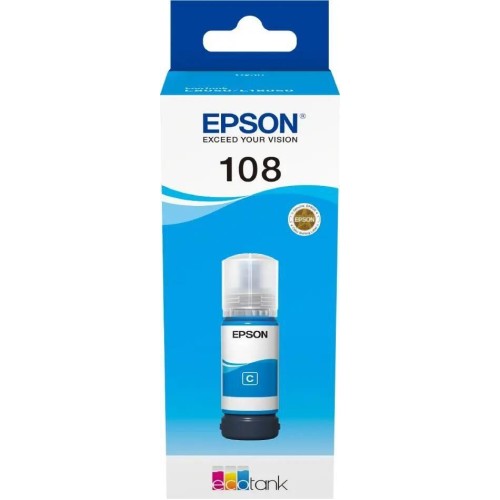 EPSON Чернила 108 C13T09C24A, для , 70мл, голубой