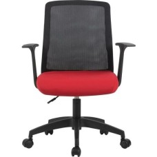 Кресло компьютерное CACTUS Кресло CS-MC222-BKRD, на колесиках, сетка/ткань, темно-красный