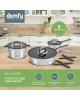 DOMFY Набор посуды Home Grigio, 8 предметов