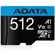 A-DATA Карта памяти microSDXC UHS-I Premier Pro 512 ГБ, 100 МБ/с, 1X, Class 10, AUSDX512GUICL10A1-RA1, переходник SD