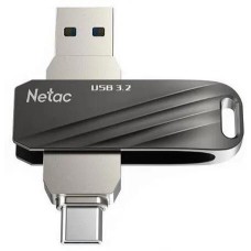 NETAC Флешка USB US1 128ГБ, USB3.0, черный и серебристый [nt03us11c-128g-32bk]