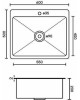 Кухонная мойка GFFRANK 60502G Мойка врезная 60х50 см цвет графит, толщина 2,0 х 0,6 мм, глубина 200 мм + большой сифон с переливом