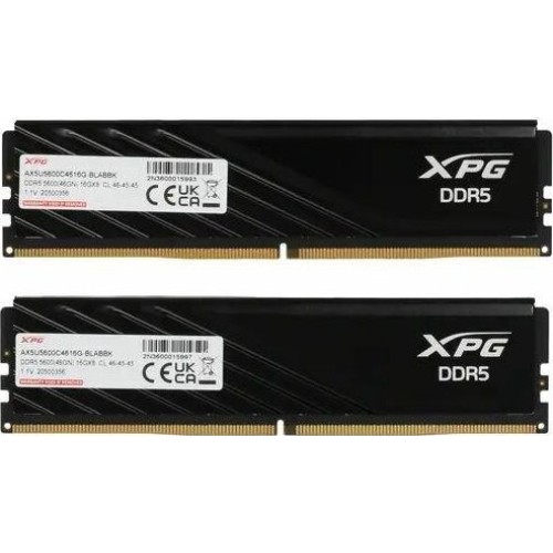 ADATA Модуль памяти DIMM DDR5-5600 32GB (16GBx2) AX5U5600C4616G-DTLABBK A-DATA ADATA Модуль памяти DIMM DDR5-5600 32GB (16GBx2) AX5U5600C4616G-DTLABBK A-DATA