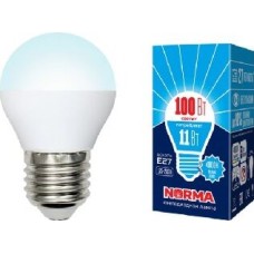 Лампа светодиодная VOLPE (UL-00003834) LED-G45-11W/NW/E27/FR/NR Форма шар матовая Серия Norma 4000K