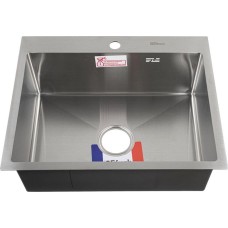 Кухонная мойка GFFRANK 60502 Мойка врезная 60х50 см, толщина 2,0 х 0,6 мм, глубина 200 мм + большой сифон с переливом