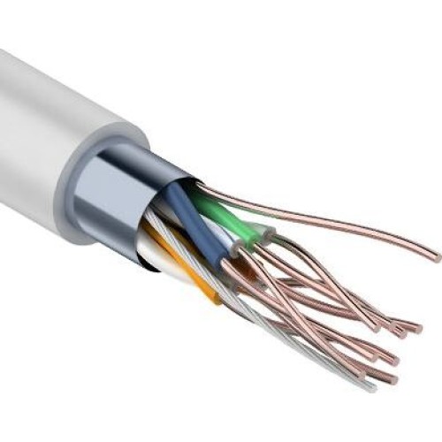 PROCONNECT Кабель витая пара омедненный, F/UTP, CCA, CAT 5e, PVC, 4PR, 24AWG, INDOOR, SOLID, серый, 25м