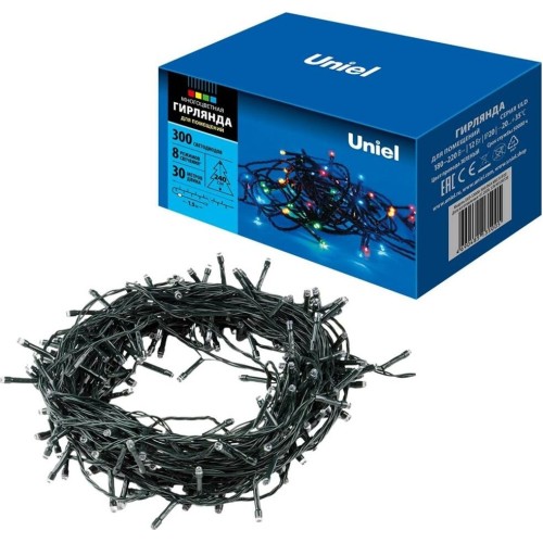Гирлянда UNIEL (UL-00007311) ULD-S3000-300/DGA MULTI IP20 Гирлянда светодиодная, 30м. 300 светодиодов. Разноцветный свет. Провод зеленый. ТМ Uniel Гирлянда UNIEL (UL-00007311) ULD-S3000-300/DGA MULTI IP20 Гирлянда светодиодная, 30м. 300 светодиодов. Разноцветный свет. Провод зеленый. ТМ Uniel