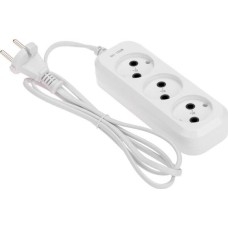 Удлинитель PROCONNECT (13-4206) 3 ГНЕЗДА, 3М, 2Х0,75 ММ2, Б/З, БЕЛЫЙ