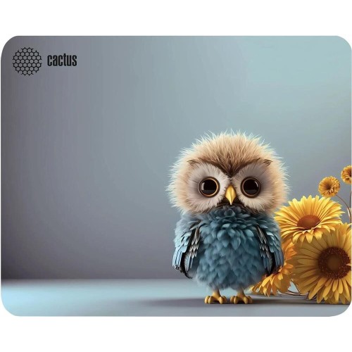 CACTUS Коврик для мыши Owl gray ткань, 300х250х3мм [cs-mp-d12m]