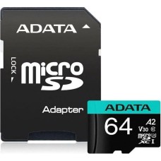 ADATA Карта памяти MICRO SDXC 64GB W/ADAP. AUSDX64GUI3V30SA2-RA1