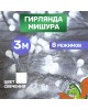Электрогирлянды NEON-NIGHT (303-605) Гирлянда светодиодная Мишура LED 3 м белый
