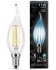 GAUSS Лампа филам. Filament 11Вт цок.:E14 свеча 220B 4100K св.свеч.бел.нейт. CF35 (упак.:1шт) (104801211)