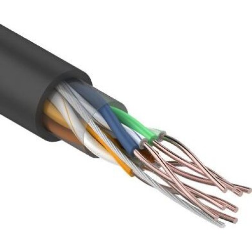 REXANT Кабель витая пара U/UTP, CAT 5e, PE, 4PR, 24AWG, OUTDOOR, SOLID, черный, 25м,