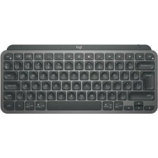 LOGITECH Клавиатура MX Keys Mini, USB, Bluetooth/Радиоканал, заводское нанесение кириллицы, темно-серый + черный [920-010501]