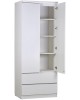 Детская мебель POLINI Шкаф двухсекционный kids Simple 1910 с ящиками белый (2 кор.)