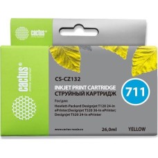 Картридж совместимый CACTUS CS-CZ132 (№711) желтый для HP DESIGNJET T120/T520 (26мл)