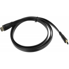 NONAME Кабель аудио-видео High Speed ver.1.4 Flat HDMI (m)/HDMI (m) 1.5м. позолоч.конт. черный