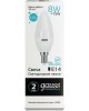 GAUSS Лампа светодиодная 8Вт цок.:E14 свеча 220B 4100K св.свеч.бел.нейт. C37 (упак.:1шт) (33128)