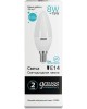 GAUSS Лампа светодиодная 8Вт цок.:E14 свеча 220B 4100K св.свеч.бел.нейт. C37 (упак.:1шт) (33128)