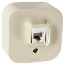 LEGRAND Розетка телефонная Quteo открытая, слоновая кость [782244]