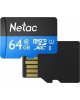 Карта памяти NETAC 64Gb MicroSD P500 + SD адаптер (NT02P500STN-064G-R)