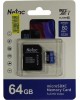 Карта памяти NETAC 64Gb MicroSD P500 + SD адаптер (NT02P500STN-064G-R)