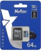 Карта памяти NETAC 64Gb MicroSD P500 + SD адаптер (NT02P500STN-064G-R)