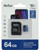 Карта памяти NETAC 64Gb MicroSD P500 + SD адаптер (NT02P500STN-064G-R)