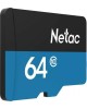 Карта памяти NETAC 64Gb MicroSD P500 + SD адаптер (NT02P500STN-064G-R)
