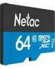 Карта памяти NETAC 64Gb MicroSD P500 + SD адаптер (NT02P500STN-064G-R)