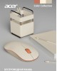 ACER Мышь беспроводная OMR200, радио, оптическая, USB, 1200dpi, бежевый и коричневый [zl.mceee.022]
