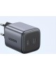 UGREEN Сетевое зарядное устройство CD294 (90573) Nexode 45W USB-C+USB-C PD GaN Fast Charger EU. Цвет: серый