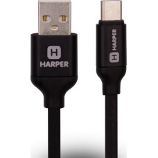 USB кабель HARPER SCH-730 BLACK (USB TYPE C, 1м, оплетка силикон)