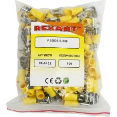 REXANT Клемма плоская изолированная РПи-О 6.0-(6.3)/РпИо 6.0-7.5 гнездо 6.6 мм + штекер - 6.3 мм 4-6 мм²