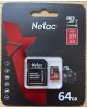 Карта памяти NETAC 64Gb MicroSD P500 Extreme Pro + SD adapter (NT02P500PRO-064G-R)