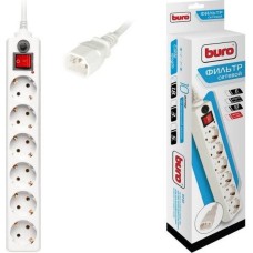 Сетевой фильтр BURO 600SH-1.8-UPS-W 1.8м 6 розеток белый