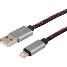 Дата-кабель REXANT (18-4248) Кабель USB-Lightning /2,4A/nylon/denim/1m/
