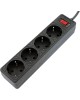 Сетевой фильтр 5BITES SP4B-530 GARDA - 4 роз - 3,0 м - черный