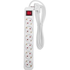 REXANT Удлинитель STANDARD 6 гнезд, 3м, 3х1,0мм², с/з, с выключателем, белый