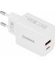 DIGMA Сетевое зар./устр. DGW2D 20W 3A+1A (PD+QC) USB-C/USB-A универсальное белый (DGW2D0F110WH)