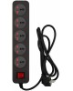 BURO Сетевой фильтр 500UNH-1.8-BG, 1.8м, черный/серый